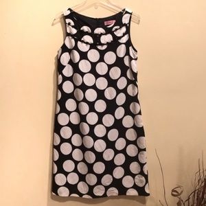 Eliza J • Black/White Polka Dots Linen Dress